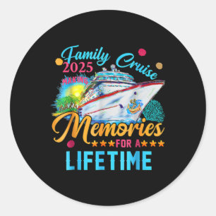 Adesivo Redondo Memórias Do Fazer Da Family Cruise 2025 Para A Vid