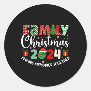 Adesivo Redondo Memórias do Fazer do Natal da Família 2024 Juntas