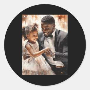 Adesivo Redondo Memórias Melódicas - Menina Negra Dançando Com Gor