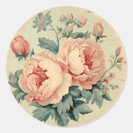 Adesivo Redondo Memórias Tênues, Peach Shabby Chic