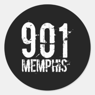 Adesivo Redondo Memphis 901 Código de área em destaque