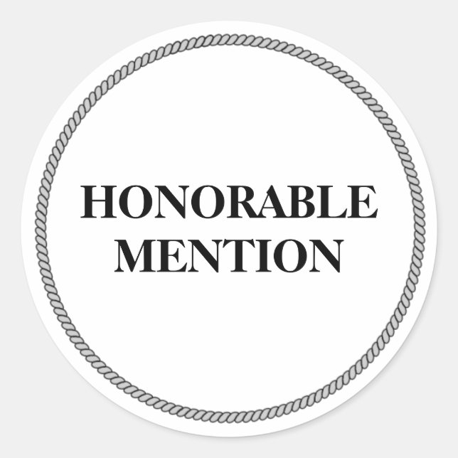 ADESIVO REDONDO MENÇÃO HONORÁVEL (Frente)