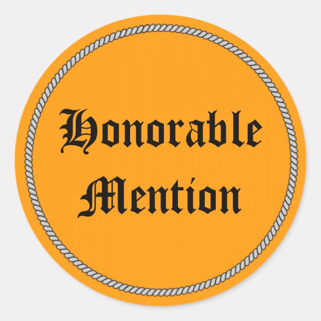 ADESIVO REDONDO MENÇÃO HONROSA (Frente)