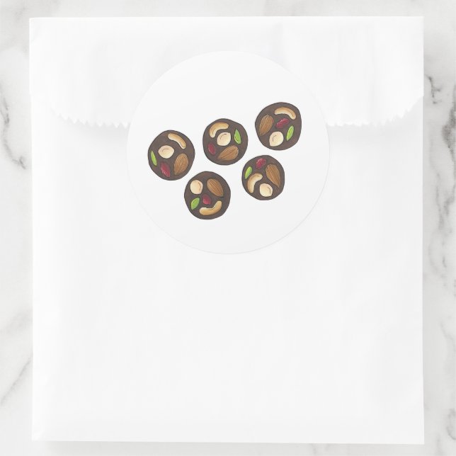 Adesivo Redondo Mendiants French Chocolates Chocolatier Chocoholic (Bolsa)