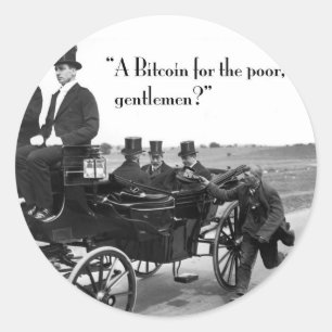 Adesivo Redondo Mendigo de Bitcoin