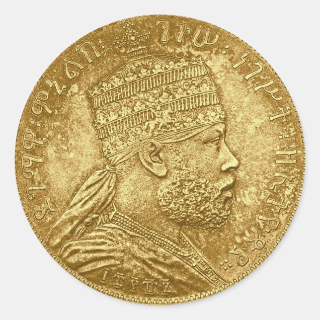 Adesivo Redondo Menelik King Sticker (Frente)