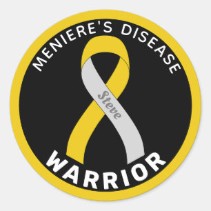Adesivo Redondo Meniere's Disease Warrior Ribbon Black