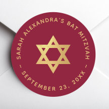 Menina Bat Mitzvah Estrela de Davi Dourada Falsa e