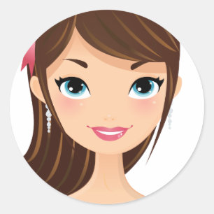 Adesivo Redondo Menina bonito
