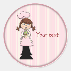 Adesivo Redondo Menina bonito do cupcake