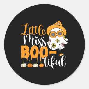 Adesivo Redondo Menina Boo Bonita Ghost Halloween Tod