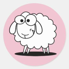 Adesivo Redondo Menina, cola cor-de-rosa