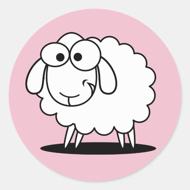 Adesivo Redondo Menina, cola cor-de-rosa (Frente)