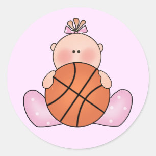 Adesivo Redondo Menina de Basquete Lil