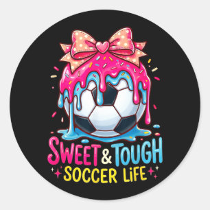 Adesivo Redondo Menina de Futebol Drip Garotas Coquette Arco Futeb