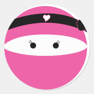 Adesivo Redondo Menina de Ninja
