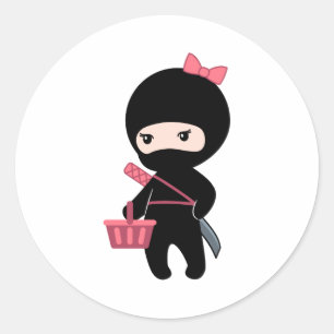 Adesivo Redondo Menina de Ninja da compra
