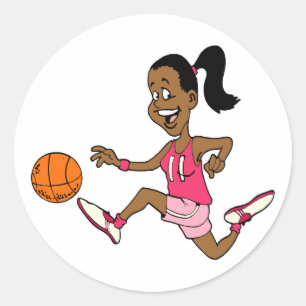 Adesivo Redondo Menina do basquetebol