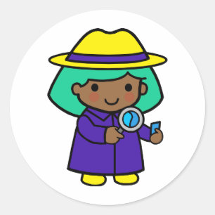 Adesivo Redondo Menina do investigador