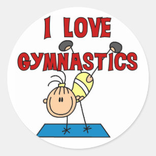 Adesivo Redondo Menina Eu Amo Ginástica