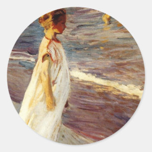 Adesivo Redondo Menina - Joaquin Sorolla