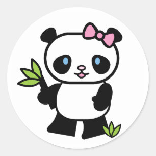 Adesivo Redondo Menina Lil Panda