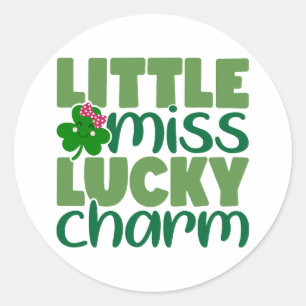 Adesivo Redondo Menina Lucky Charm 🍀 ✨