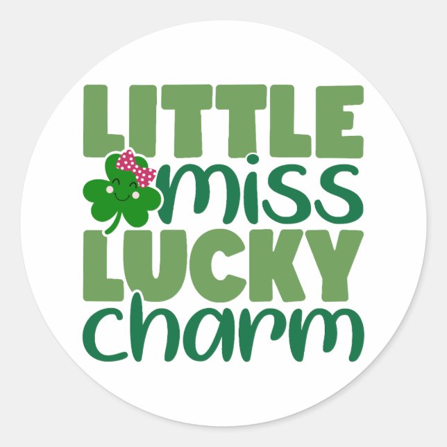 Adesivo Redondo Menina Lucky Charm 🍀 ✨ (Frente)