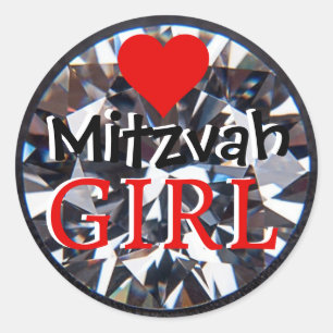 Adesivo Redondo Menina Mitzvah de Diamante