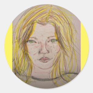 Adesivo Redondo Menina Modelo