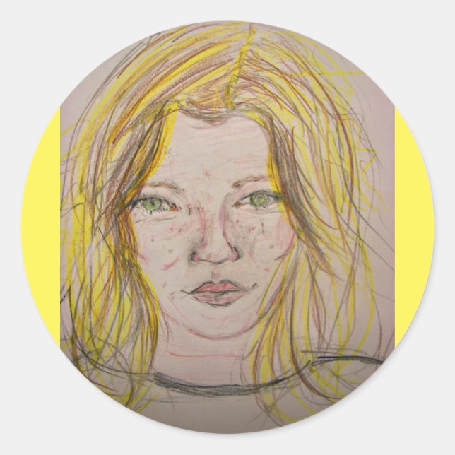 Adesivo Redondo Menina Modelo (Frente)