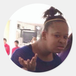 Adesivo Redondo Menina preta que meme