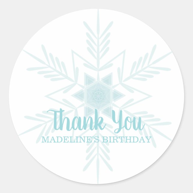 Adesivo Redondo Menina QUALQUER IDADE, WINTER WONDERLAND congelado (Frente)