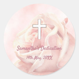 Adesivo Redondo Menina rosa rosa rosa penteada Dedicação