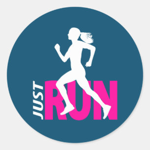 Adesivo Redondo Menina Running