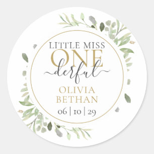 Adesivo Redondo Menina Sr. Um Garoto Maravilhoso Primeiro Aniversá