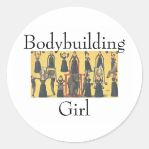 Adesivo Redondo Menina SUPERIOR do Bodybuilding