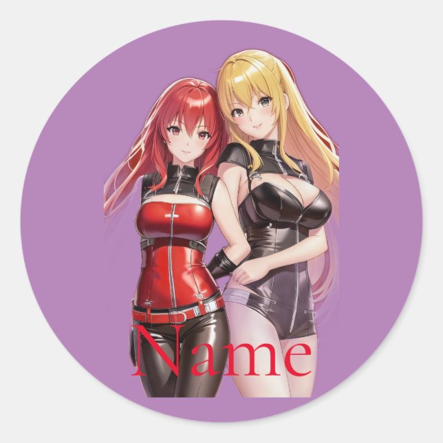 Adesivo Redondo Meninas bonitas Animam Thunder_Cove (Frente)