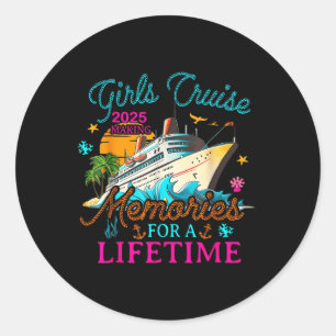 Adesivo Redondo Meninas Cruise 2025 Memórias De Fazer Para A Vida 