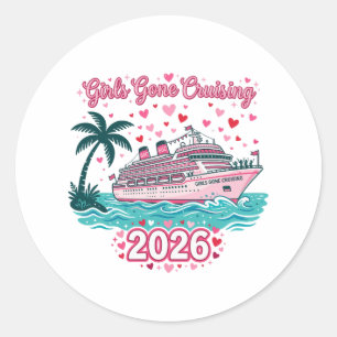 Adesivo Redondo Meninas Cruzeiros 2026 Festa de Férias Cruzeiro
