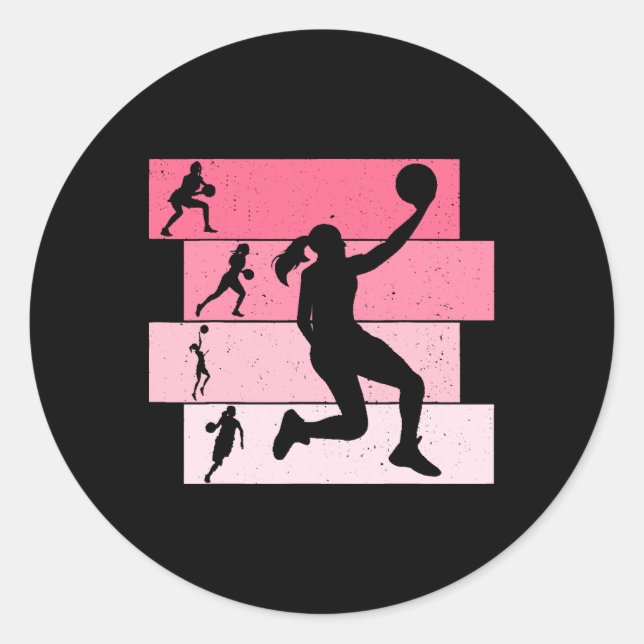Adesivo Redondo Meninas de basquete Meninas (Frente)