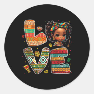 Adesivo Redondo Meninas de Crianças Africanas Fortes do Mês da His