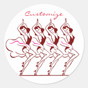 Adesivo Redondo Meninas de dança Thunder_Cove