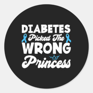 Adesivo Redondo Meninas Diabetes Enganaram A Princesa Errada T1d A