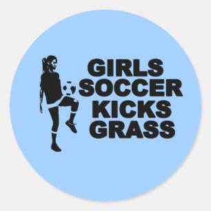 Adesivo Redondo Meninas Futebol Kicks Grass