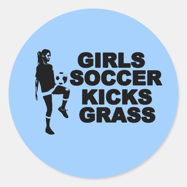 Adesivo Redondo Meninas Futebol Kicks Grass (Frente)