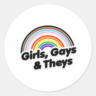 Adesivo Redondo Meninas Gay e Theys