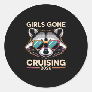 Adesivo Redondo Meninas Guaxinim Trash Vão Em Cruzeiro 2026 Cruzei
