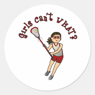 Adesivo Redondo Meninas Lacrosse Vermelho