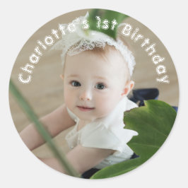 Adesivo Redondo Meninas Meninas Primeiro Nome De Aniversário E Fot